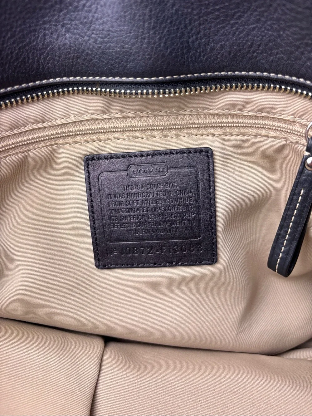 Coach Black Vintage Hamilton Pebbled Leather Handbag Tote Bag F13083
